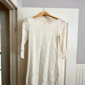Barneys New York White Lace Mini Dress